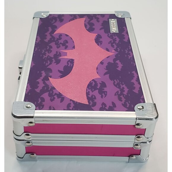 Vault Bat Glitter Pink Purple Vanity Metal Case Small Hard-shell 2.25x5.25x8.38" - Picture 8 of 13